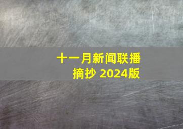 十一月新闻联播摘抄 2024版